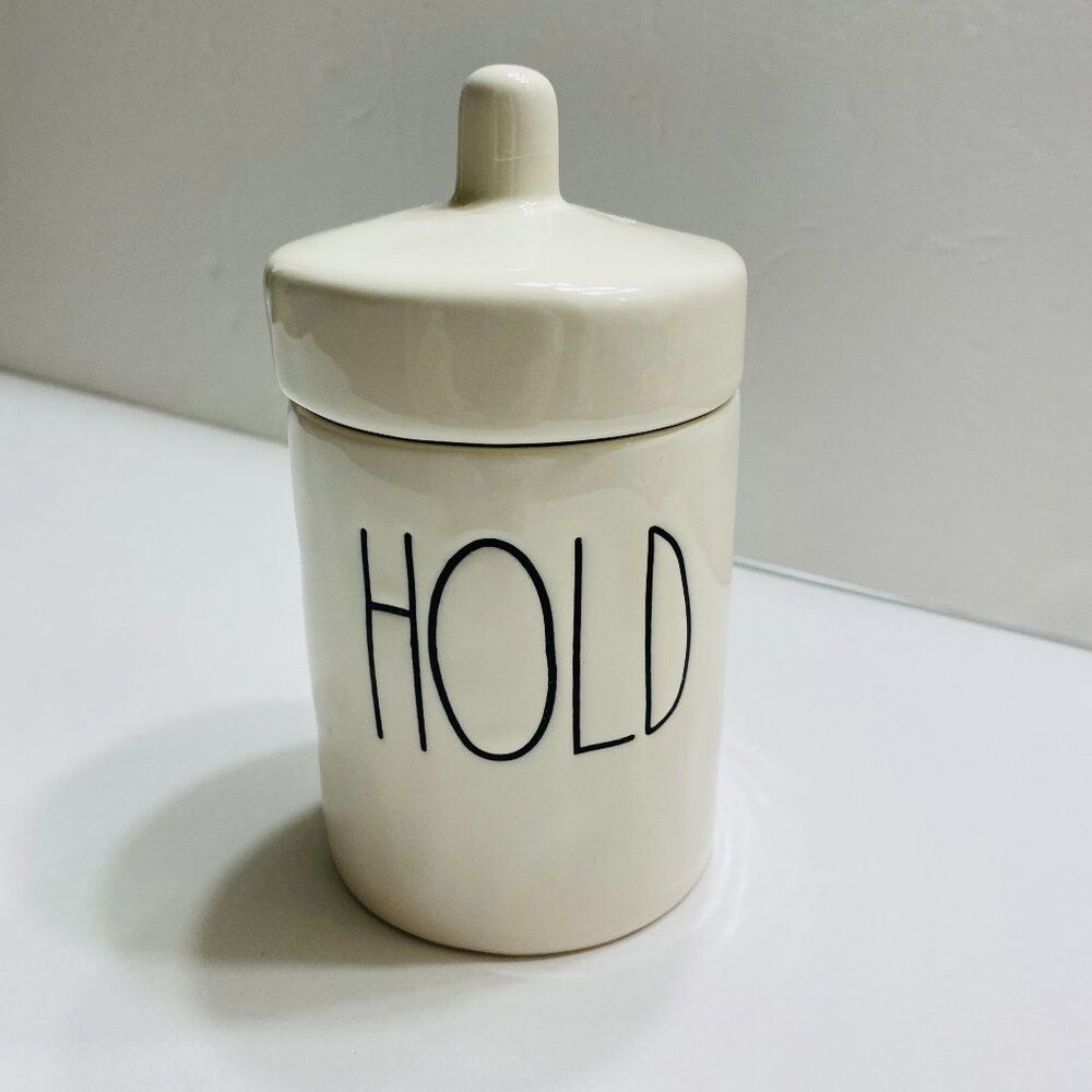 Rae Dunn Storage Jar with Lid, 5 1/2 inches, Farmhouse Decor, HOLD graphic